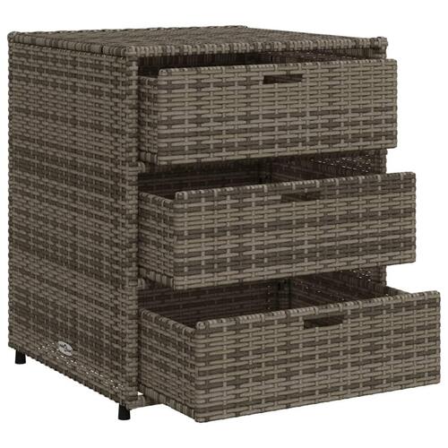 Opbevaringsskab til haven 55x59x69 cm polyrattan grå