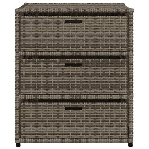 Opbevaringsskab til haven 55x59x69 cm polyrattan grå