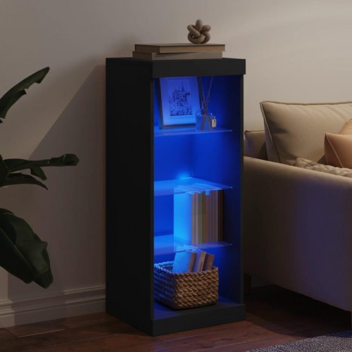 Skænk med LED-lys 41x37x100 cm sort