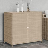 Opbevaringsskab til haven 83x45x76 cm polyrattan beige