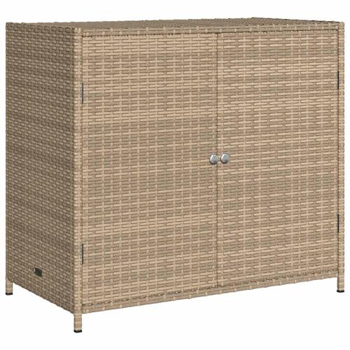 Opbevaringsskab til haven 83x45x76 cm polyrattan beige
