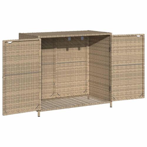 Opbevaringsskab til haven 83x45x76 cm polyrattan beige