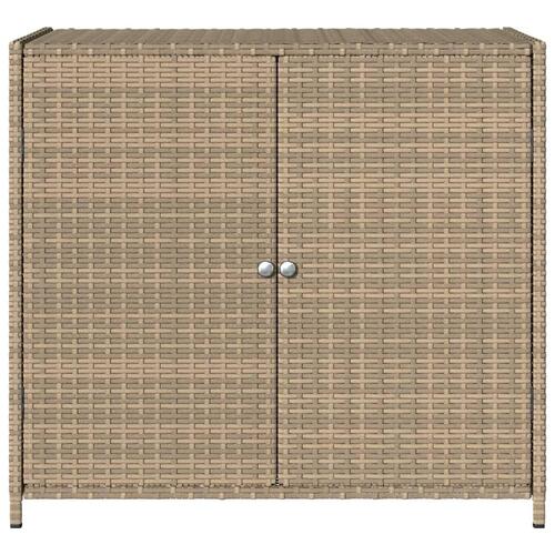 Opbevaringsskab til haven 83x45x76 cm polyrattan beige