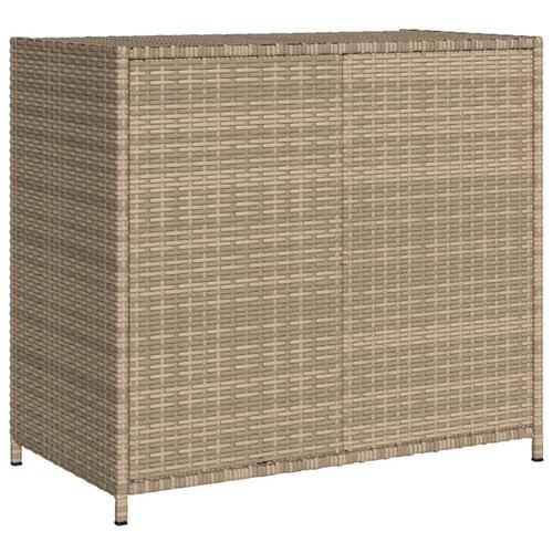 Opbevaringsskab til haven 83x45x76 cm polyrattan beige