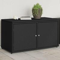 Opbevaringsskab til haven 110x55x60,5 cm polyrattan sort