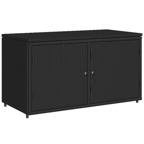 Opbevaringsskab til haven 110x55x60,5 cm polyrattan sort