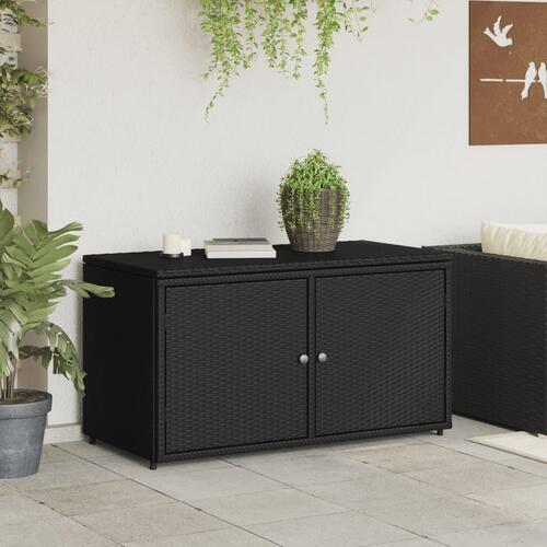 Opbevaringsskab til haven 110x55x60,5 cm polyrattan sort
