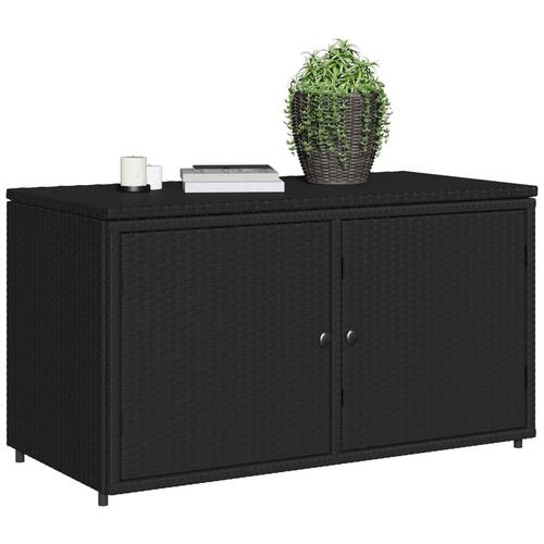 Opbevaringsskab til haven 110x55x60,5 cm polyrattan sort