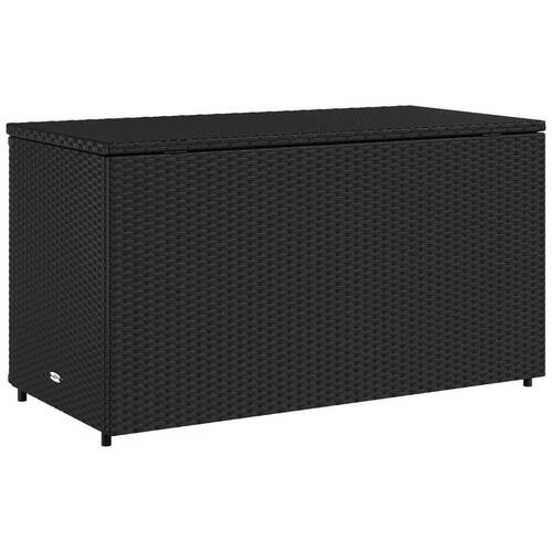 Opbevaringsskab til haven 110x55x60,5 cm polyrattan sort