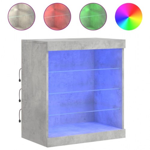 Skænk med LED-lys - 60,5 × 37 × 67 cm, betongrå