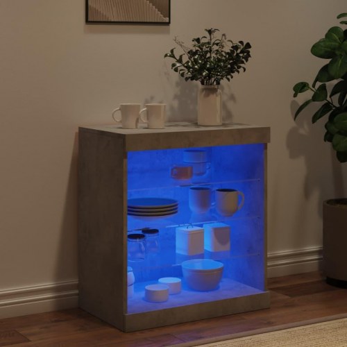 Skænk med LED-lys - 60,5 × 37 × 67 cm, betongrå
