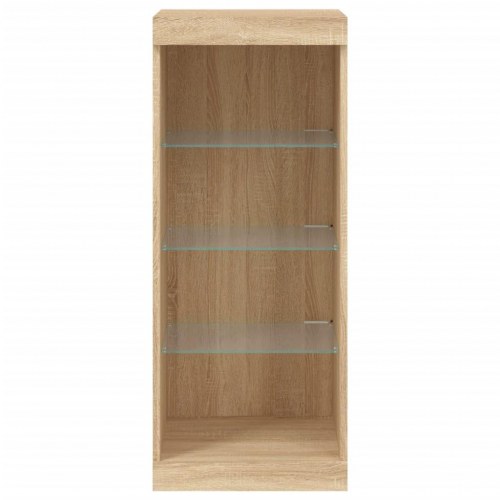 Skænk med LED-lys - 41×37×100 cm, sonoma-eg