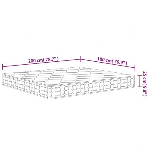 Springmadras med pocket-fjedre - medium fasthed 180 × 200 cm