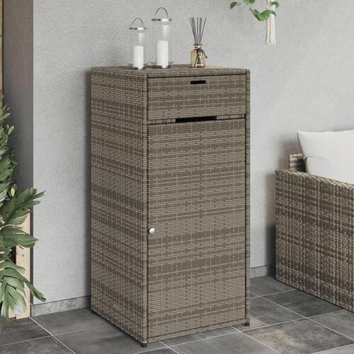 Opbevaringsskab til haven 55x55x111 cm polyrattan grå