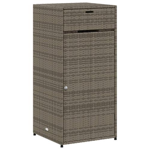 Opbevaringsskab til haven 55x55x111 cm polyrattan grå