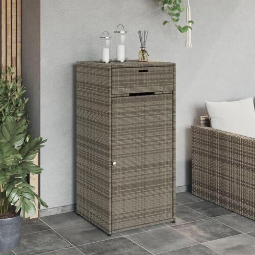 Opbevaringsskab til haven 55x55x111 cm polyrattan grå
