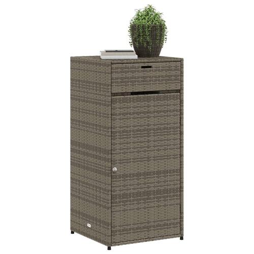 Opbevaringsskab til haven 55x55x111 cm polyrattan grå