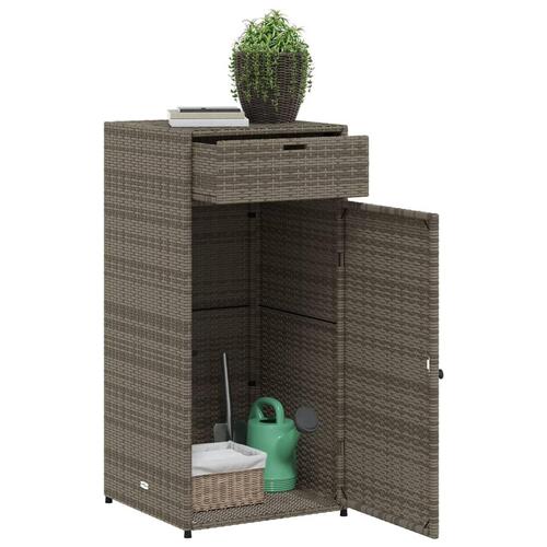 Opbevaringsskab til haven 55x55x111 cm polyrattan grå