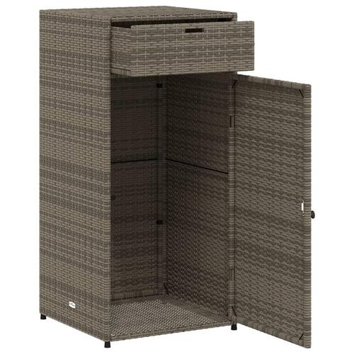 Opbevaringsskab til haven 55x55x111 cm polyrattan grå