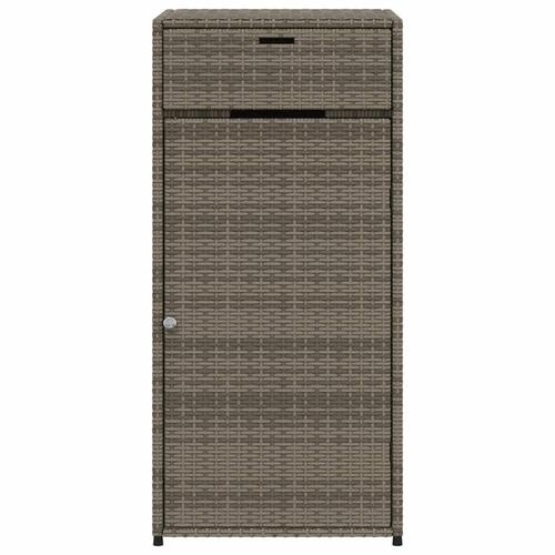 Opbevaringsskab til haven 55x55x111 cm polyrattan grå