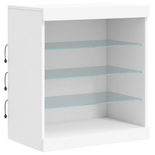 Skænk med LED-lys 60,5×37×67 cm - hvid