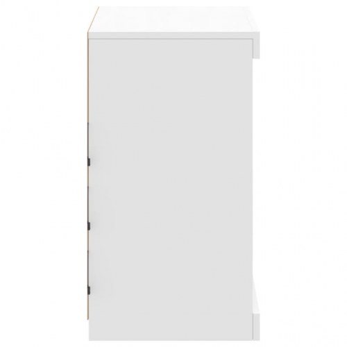Skænk med LED-lys 60,5×37×67 cm - hvid