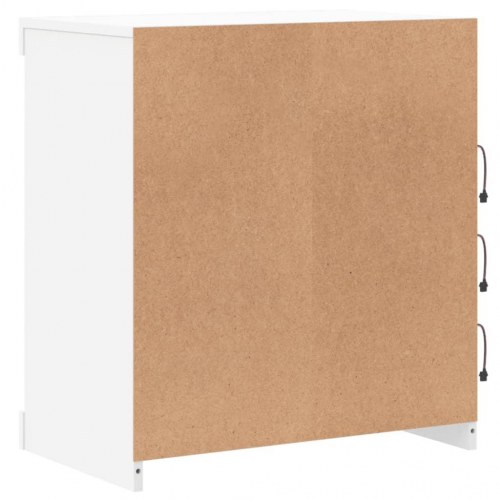 Skænk med LED-lys 60,5×37×67 cm - hvid