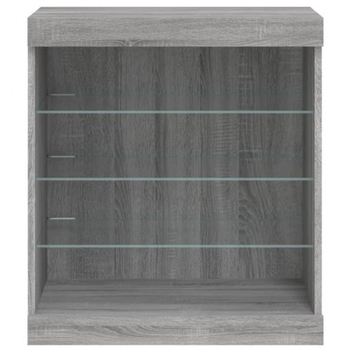Skænk med LED-lys - 60,5 × 37 × 67 cm, grå sonoma-eg