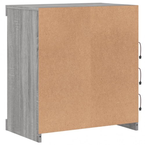 Skænk med LED-lys - 60,5 × 37 × 67 cm, grå sonoma-eg