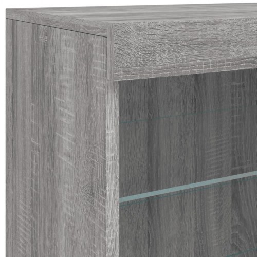 Skænk med LED-lys - 60,5 × 37 × 67 cm, grå sonoma-eg