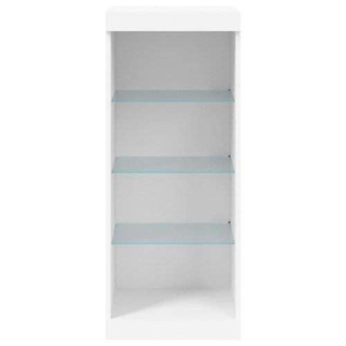 Skænk med LED-lys 41×37×100 cm - hvid glasdisplay