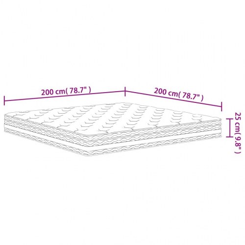 Springmadras med pocket-fjedre - medium 200 × 200 cm