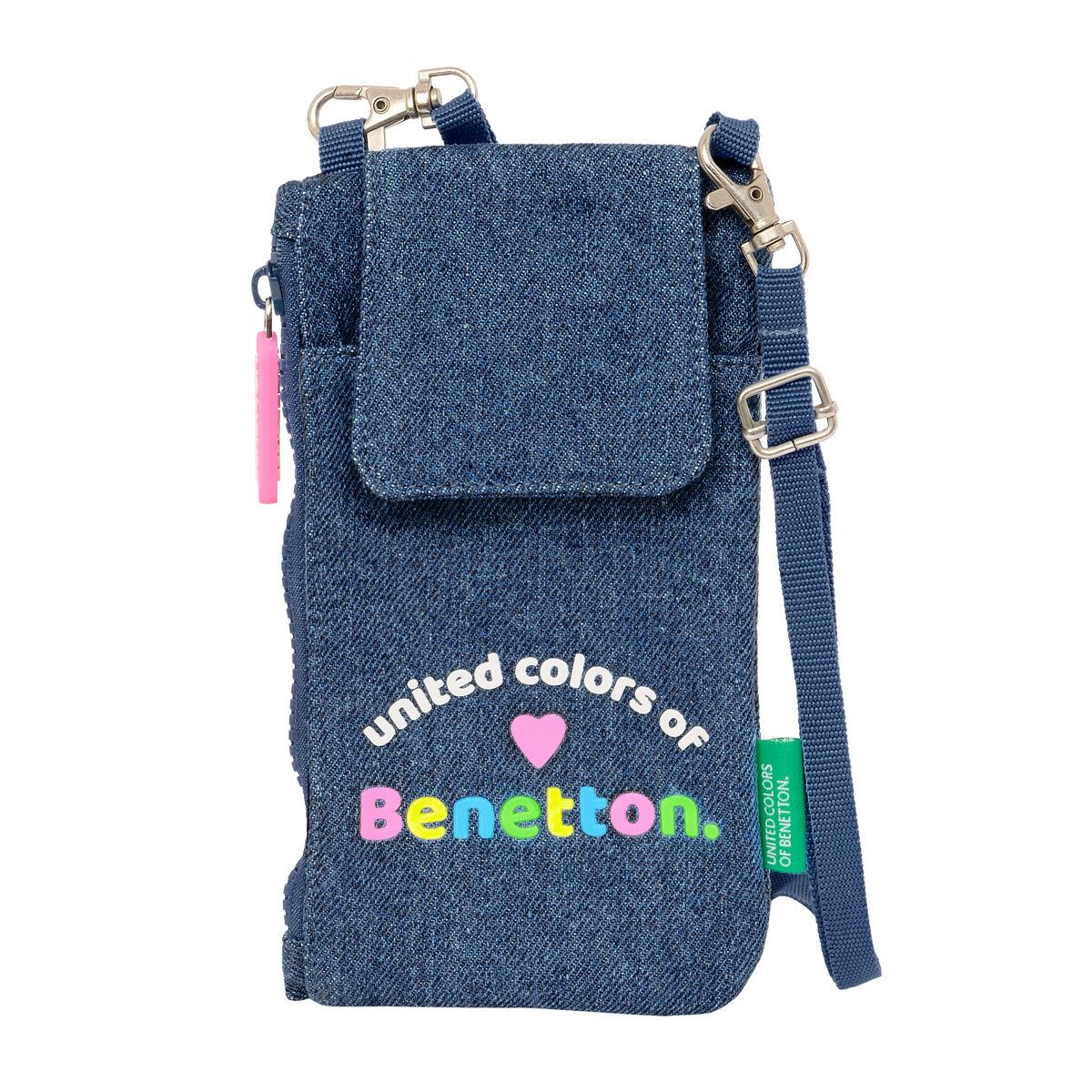Benetton Denim Mobiltaske Og Pung Blå 10 × 19 Cm