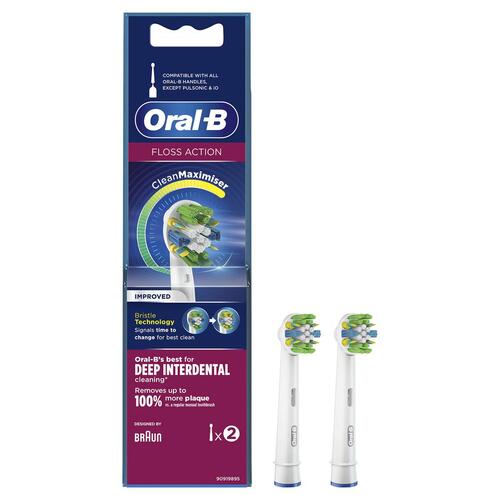 Tandbørstehoved Oral-B Floss Action Hvid 2 enheder