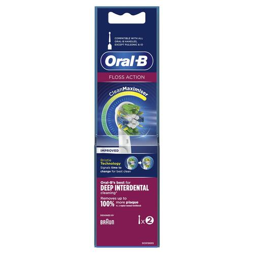 Tandbørstehoved Oral-B Floss Action Hvid 2 enheder