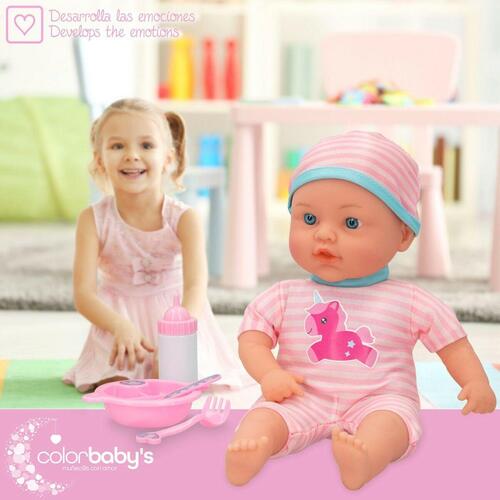 Baby Dukke Colorbaby Blød 32 cm 10 Dele 21 x 32 x 9 cm 4 enheder