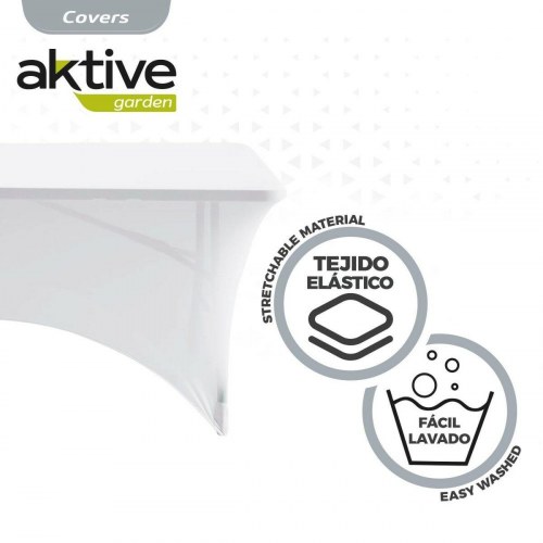 Aktive bordovertræk - hvid, 183 × 76 × 76 cm (6 stk)