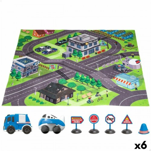 Speed & Go legetæppe med vej + tilbehør og køretøjer (6 dele)