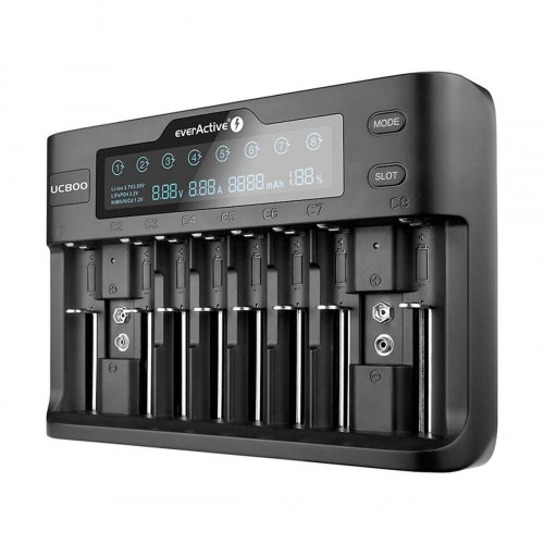 EverActive UC-800 bærbar oplader - sort, LED-display