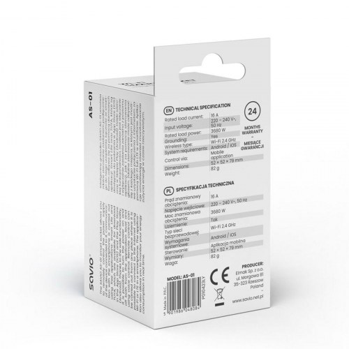 Savio Smart-stik AS-01 Wi‑Fi, hvid