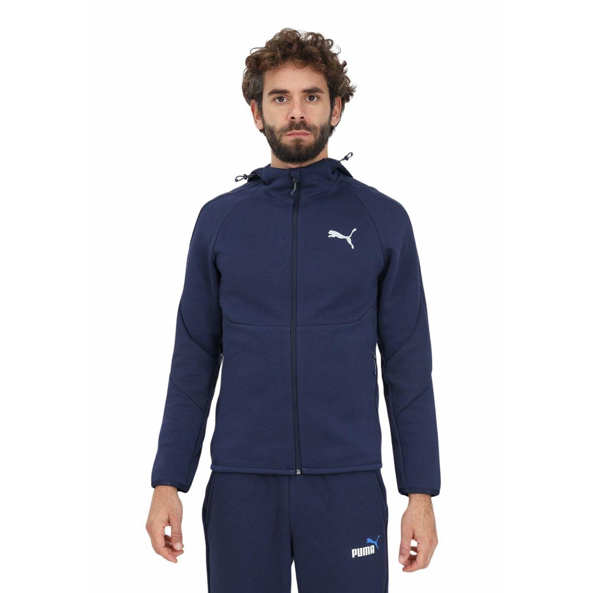 Hættetrøje Med Lynlås Til Mænd Puma Evostripe Full Zip Marineblå