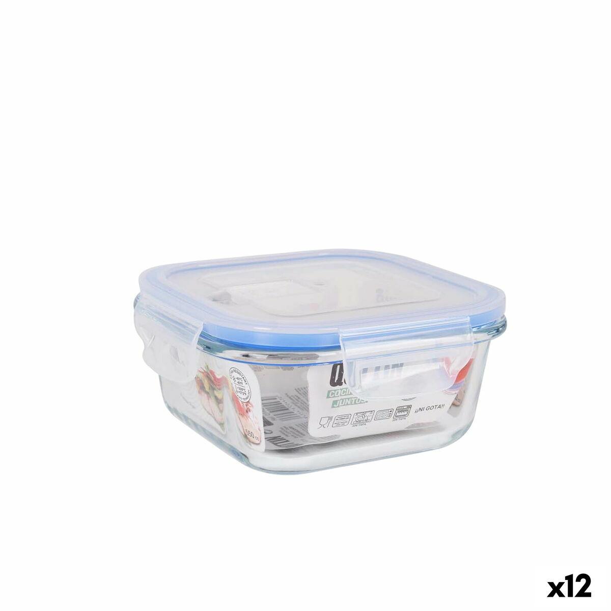 Hermetisk Madkasse Quttin Firkantet 550 Ml 12 Enheder