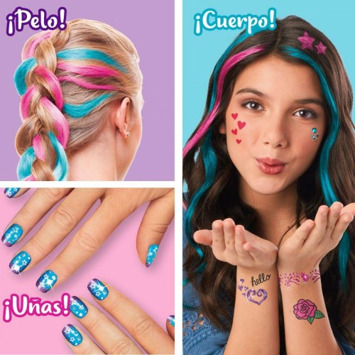 Cra-Z-Art Shimmer n’ Sparkle Ultimate Glitter - skønhedssæt til børn, negle/hår/krop, 4 enheder