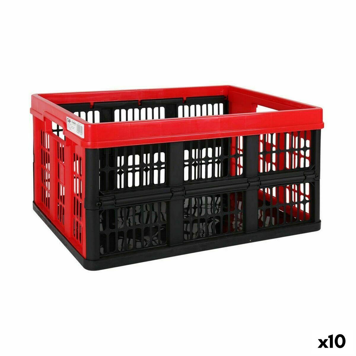Sammenklappelig kasse med hank Tontarelli Voilà Rød 45 L 53 x 37 x 27 cm (10 enheder)