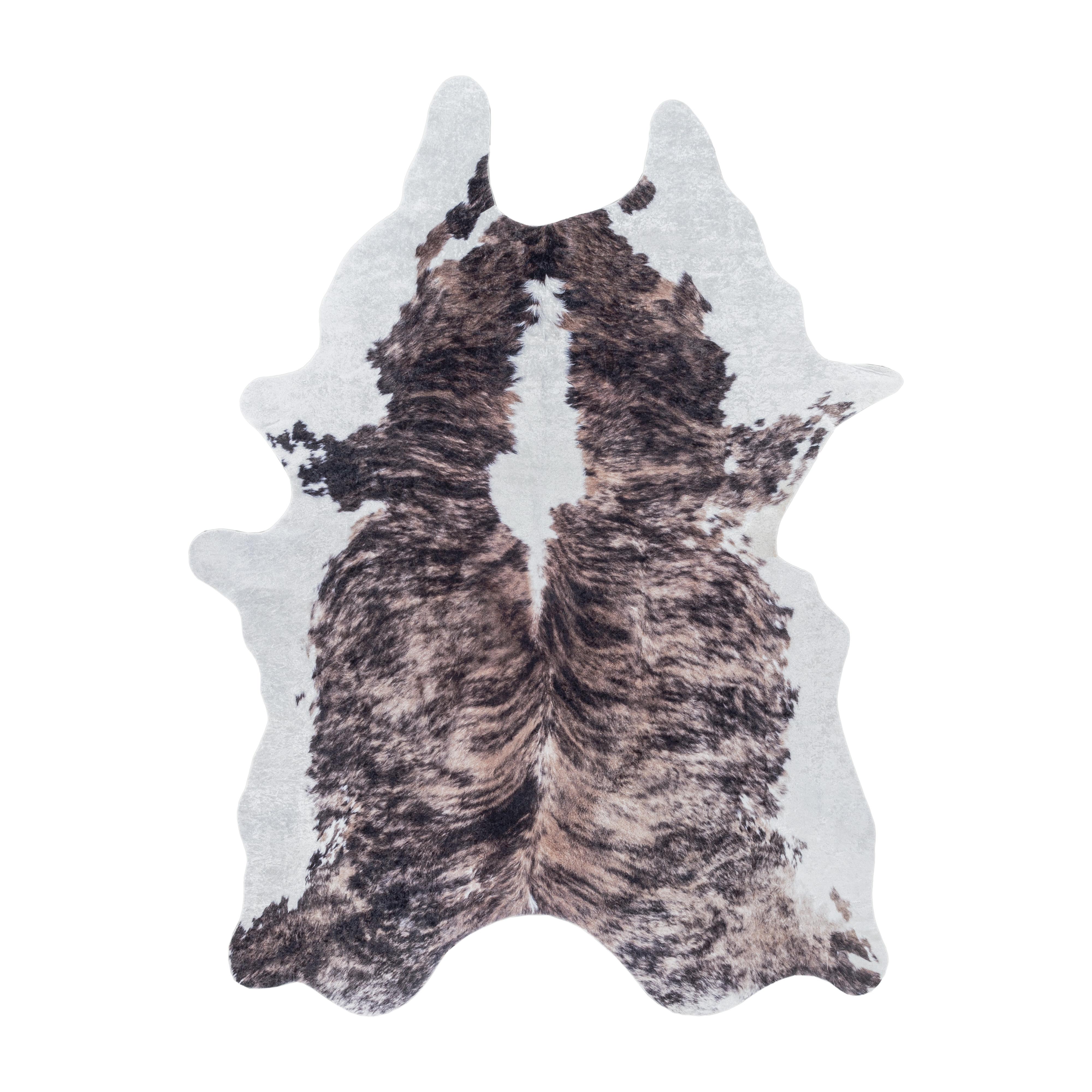 Etosha Vaskbart tæppe Imiteret koskind - Brun - 100x135