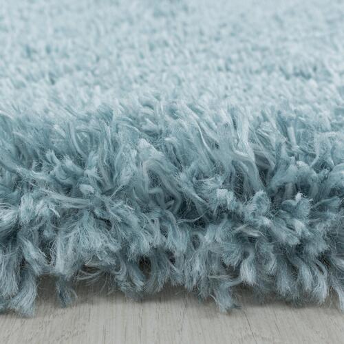 Fluffy Shaggy tæppe Ensfarvet - Blå
