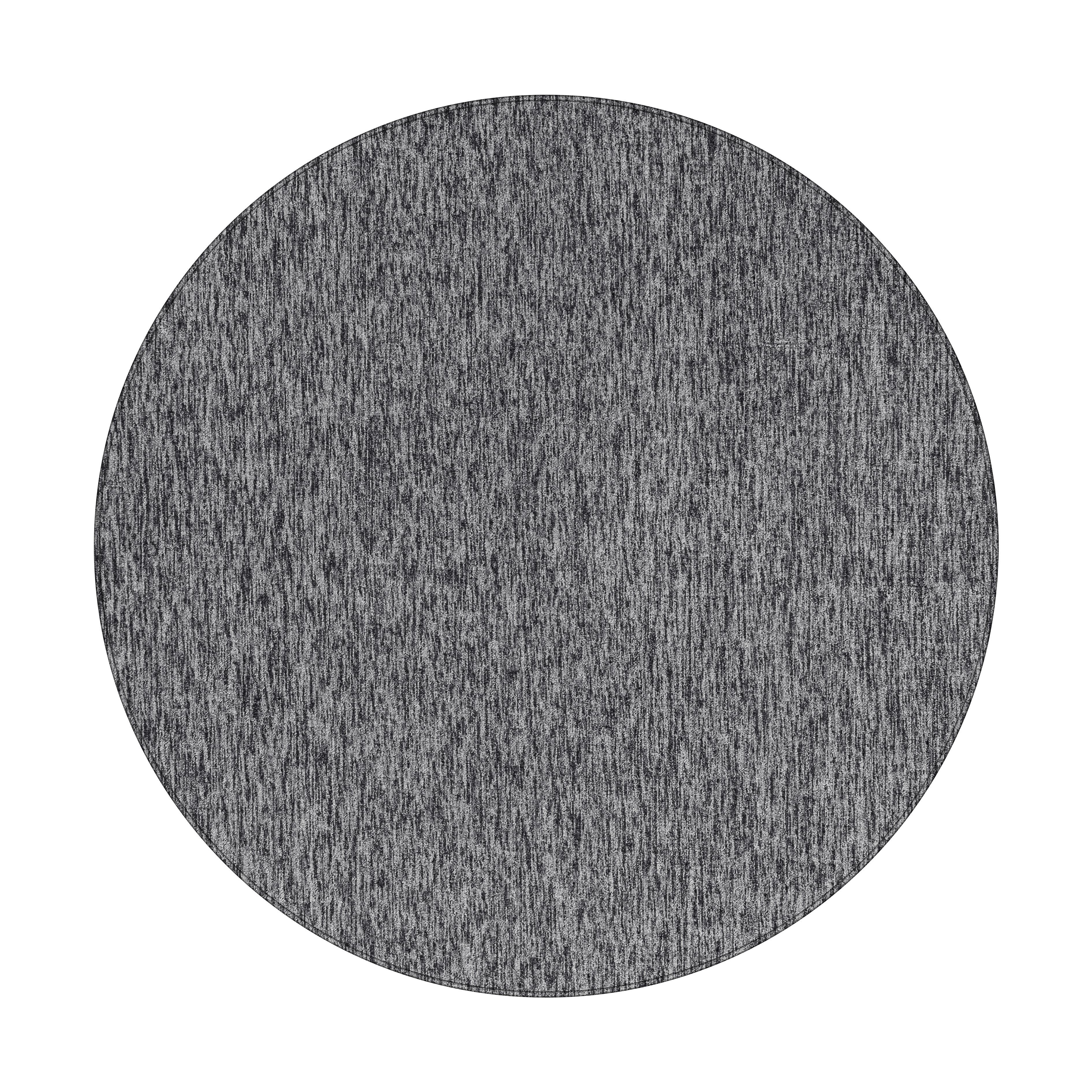 Nizza Rund Kortluvet tæppe Ensfarvet - Grå - 120x120 (Rund)