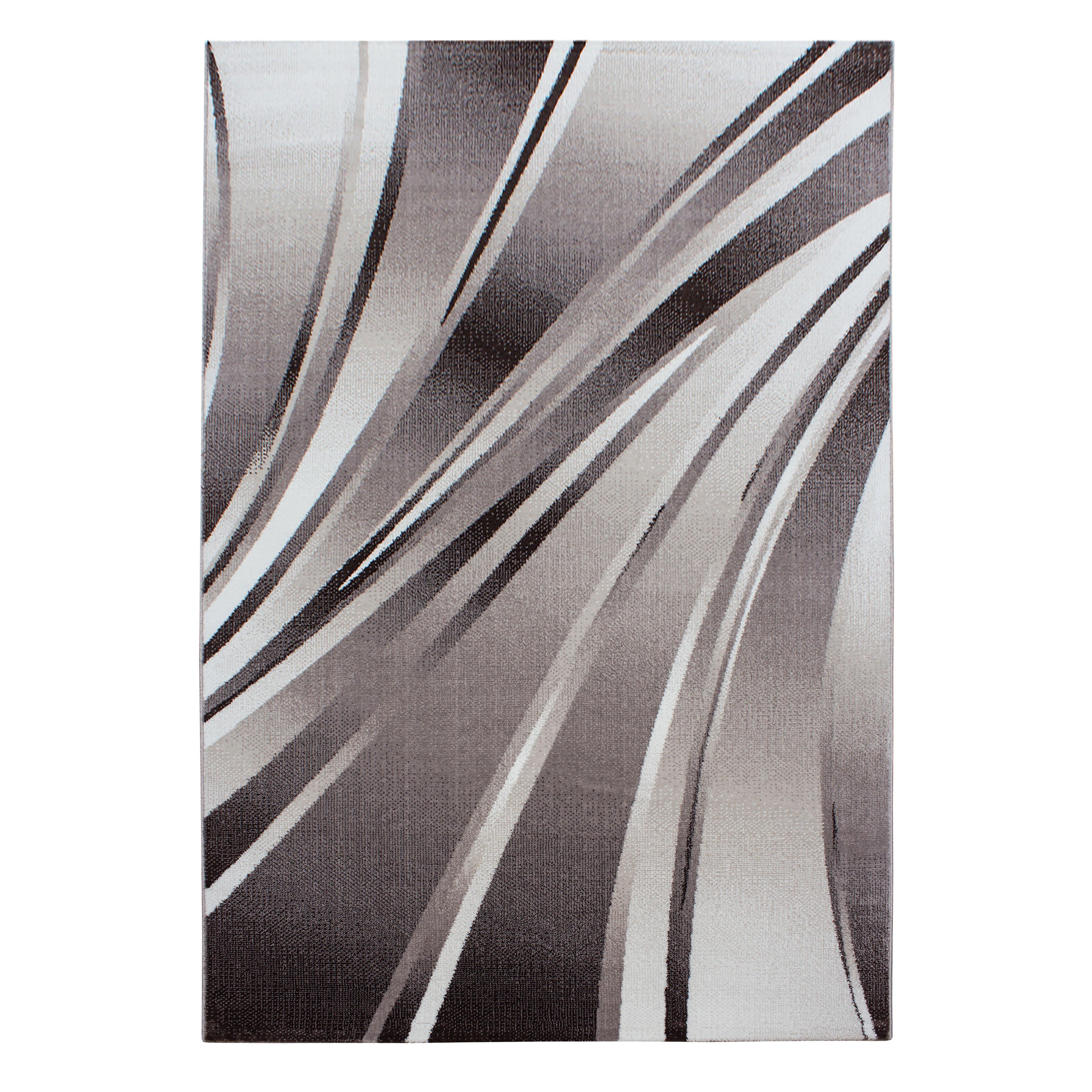 Parma Kortluvet Tæppeløber Abstrakt Bølge - Brun - 80x300 (Løber)