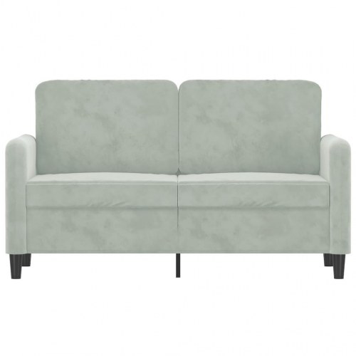 2-personers sofa i velour - lysegrå, sædebredde 120 cm