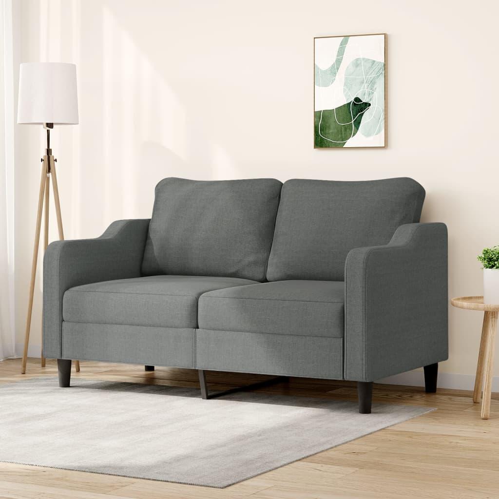 2-personers sofa 140 cm stof mørkegrå billede